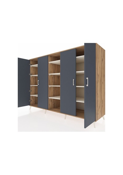 Kronos Dolap 12 Raflı 4 Kapaklı 220x59x163 Çam-antrasit/aytaşı Çam-antrasit/aytaşı Kronos Dolap 12 Raflı 4 Kapaklı 220x59x163 Çam-antrasit/aytaşı Çam-antrasit/aytaşı