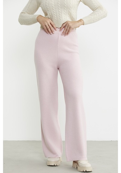 Sementa Bol Paça Lastikli Triko Pantolon - Pembe Mavi