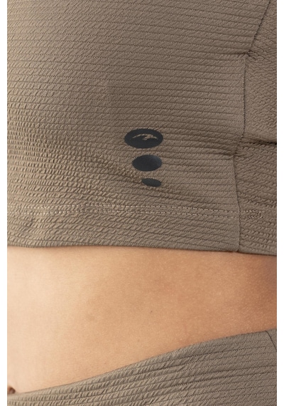 Maraton Active Slimfit Kadın Balıkçı Yaka Kolsuz Koşu Kakao Crop Top 22257 Kahverengi