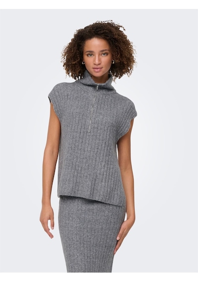 Only Onljeanett Lıfe Sl Rıb Hıghneck Cc Knt Kadın Gray Kazak - 15350359 Gri