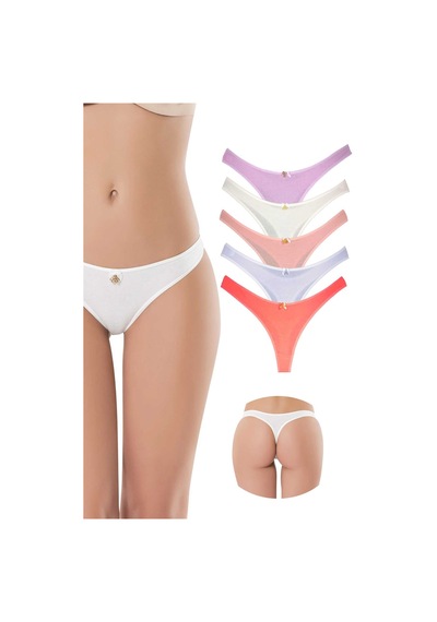 Royaleks 5 Adet Pamuklu Kadın Klasik Tanga Soft Renkler (549407718)