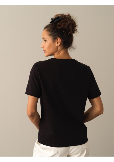 Xint Siyah Regular Fit Bisiklet Yaka Pamuk Tişört 602277
