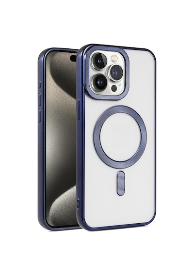 Apple Uyumlu iPhone 15 Pro Max Kılıf Pütür Dizayn Magsafe Şeffaf Krns Case