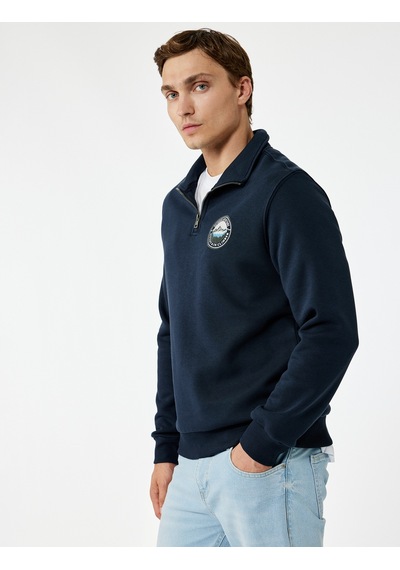 Koton Şardonlu Uzun Kollu Baskılı Yarım Fermuarlı Sweatshirt Lacivert 6wam70036mk Lacivert Koton Şardonlu Uzun Kollu Baskılı Yarım Fermuarlı Sweatshirt Lacivert 6wam70036mk Lacivert