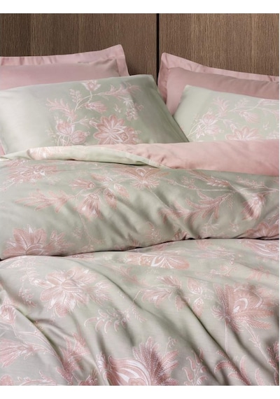 Cotton Box Betula Saten Çift Kişilik Nevresim Takımı Pudra Pudra