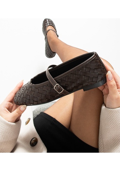 Dabab Shoes Elvıa Acı Kahve Kadın Örgü Dokulu Bilekten Bantlı Tokalı Mary Jane Düz Ayakkabı Babet Acı Kahverengi Dabab Shoes Elvıa Acı Kahve Kadın Örgü Dokulu Bilekten Bantlı Tokalı Mary Jane Düz Ayakkabı Babet Acı Kahverengi