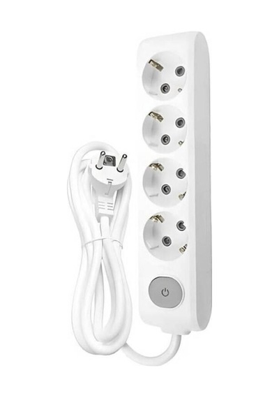 Multi-let 4 Lü Anahtarlı Topraklı Priz 2 Metre Kablolu Çocuk Korumalı Beyaz