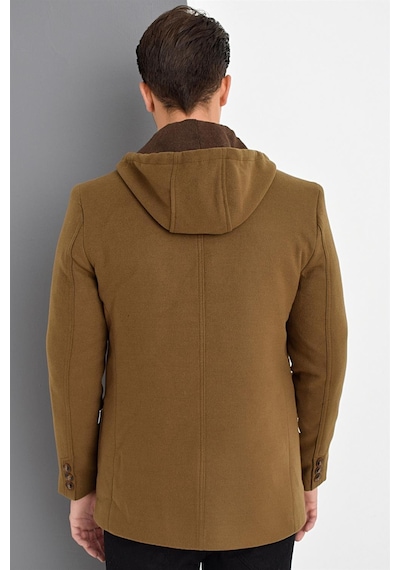 K7538 Dewberry Erkek Kaban-Düz Camel - Düz Camel