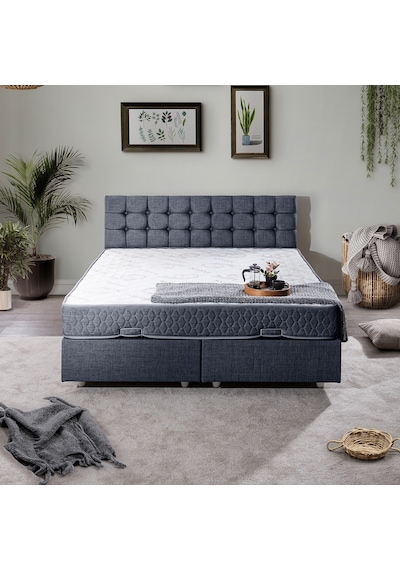 Venedik Çift Kişilik Baza Başlık Letto Yatak Seti - Lacivert 160 x 200