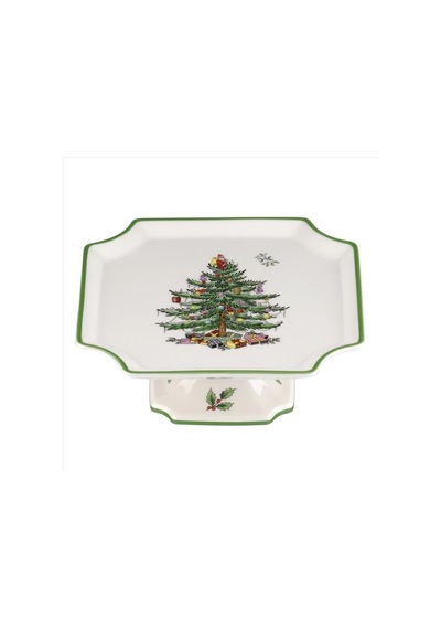 Spode Christmas Tree Footed Square Cake Plate 25cm / 10in - Ayaklı Kare Kek Ve Servis Tabağı Çok Renkli Spode Christmas Tree Footed Square Cake Plate 25cm / 10in - Ayaklı Kare Kek Ve Servis Tabağı Çok Renkli