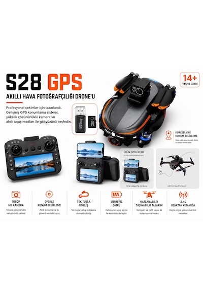 S28 Gps Drone 1080 Hd Kamera Tek Tuş İniş Kalkış Geri Dönme Katlanabilir Ekeranlı Kumanda 2.4ghz Usb-hafıza Kart Küresel Gps Konum Belirleme Elektirkli Kamera Led Işıklı S28 Gps Drone 1080 Hd Kamera Tek Tuş İniş Kalkış Geri Dönme Katlanabilir Ekeranlı Kumanda 2.4ghz Usb-hafıza Kart Küresel Gps Konum Belirleme Elektirkli Kamera Led Işıklı