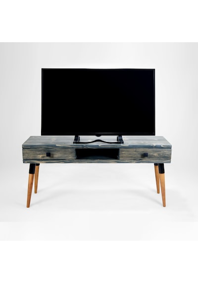 Masif Ahşap Tv Ünitesi 120 Cm İskandinav Stil, Doğal, 2 Çekmeceli Ve 1 Raflı Modest Tv-120 An Antrasit Masif Ahşap Tv Ünitesi 120 Cm İskandinav Stil, Doğal, 2 Çekmeceli Ve 1 Raflı Modest Tv-120 An Antrasit
