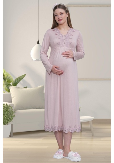 Mecit Pijama Mecit 1512 Gül Kurusu Hamile Lohusa Gecelik
