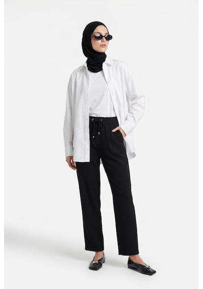 Armine Trend Beli Latikli Cepli Pantolon Siyah 26yt209