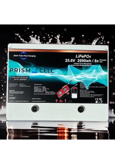 Prismacell Lifepo4 105ah 25.6 Volt Prizmatik Smart Bluetooth 2690 Watt Akü Turbo Chargıng Solar Akü