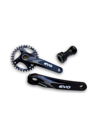 Evo Pioneer 34t Siyah Hollowtech Göbek Tek Yaprak Aynakol Siyah