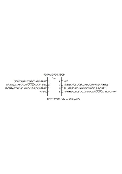 ATtiny45-20SU SMD 8-Bit 20MHz Mikrodenetleyici SOIC-8