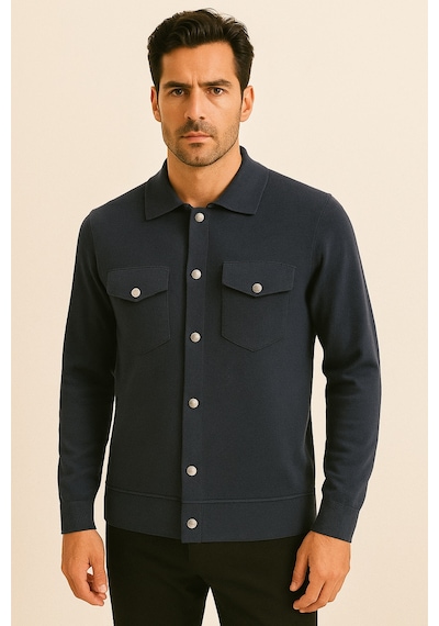 Ncs Jeans Erkek Triko Gömlek Lacivert 3764 Lacivert