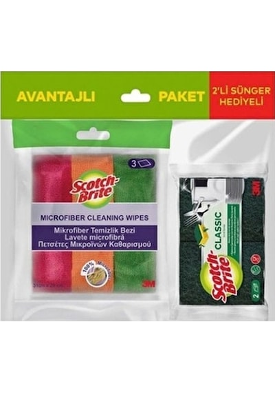 Scotch Brite Mikrofiber Bez 3'lü Avantaj Paket Renkli