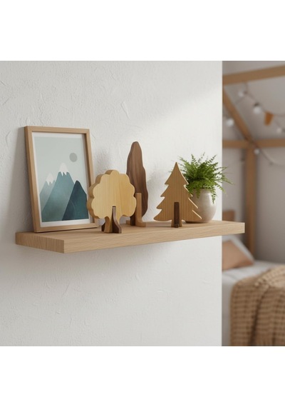 Simdale Wood İsimli Dekoratif Ahşap 3'lü Ağaç Seti Çam, Meşe, Selvi