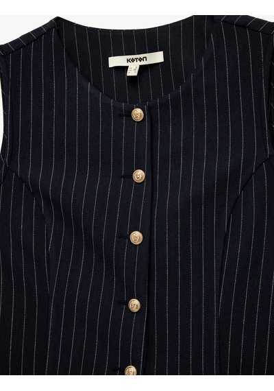 Koton Slim Fit Kolsuz Bisiklet Yaka Çizgili Blazer Yelek Beyaz Çizgili 6wak30050ek Beyaz Çizgili Koton Slim Fit Kolsuz Bisiklet Yaka Çizgili Blazer Yelek Beyaz Çizgili 6wak30050ek Beyaz Çizgili