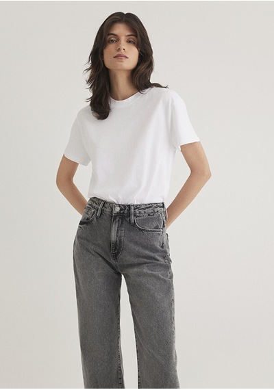 Mavi Yuvarlak Yaka Basic Beyaz Kadın T-shirt M1600955-620 Beyaz