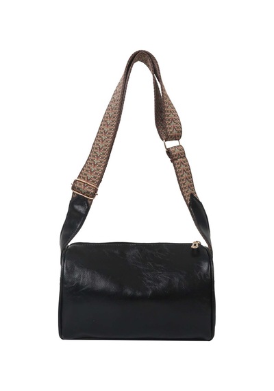 Dachuang Girly Geniş Vuruş Tek Omuzlu Crossbody Çanta-vintage Tarzı Kadınsı El Çantası Black