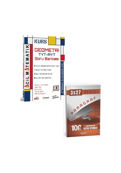 2027 Acil 2027 Tyt Ayt Geometri Kurs Soru Bankası+anla Kazan Paragraf Deneme
