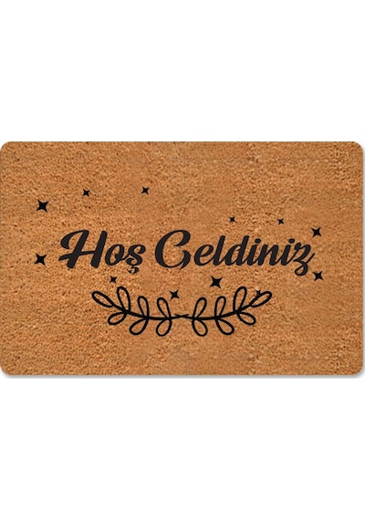 Modern Dijital Paspas - Hoşgeldiniz Karşılama Paspas - Kapı Önü Dekoratif Paspas Lila