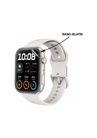 Honor Choice Watch 2ı Uyumlu 3 Adet Şeffaf Ultra Koruyucu Nano Jelatin