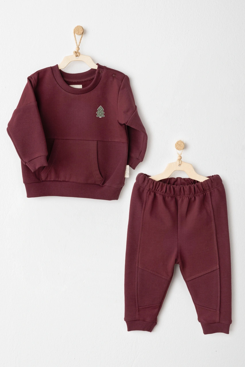 Andywawa Erkek Bebek Takım 2 Parça Set Ac26187 Bordo