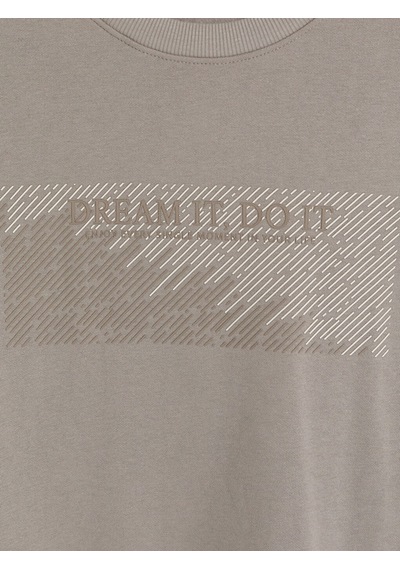 Lcwaıkıkı Classic Bej Bisiklet Yaka Baskılı Kalın Erkek Sweatshirt