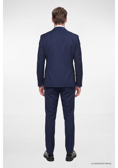 AC&Co / Altınyıldız Classics Erkek Lacivert Slim Fit Dar Kesim Mono Yaka Takım Elbise Lacivert
