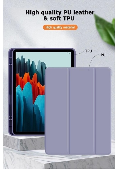 Samsung Galaxy Tab S9 Fe Plus / S9 Plus Uyumlu 12.4inç Kılıf Kalem Bölmeli Smart Case X610 X810