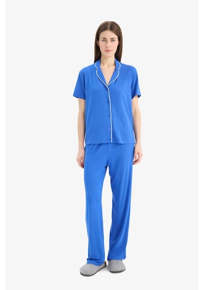 DeFacto Pijama Takımı Kısa Kollu Üst Esnek Belli Uzun Alt-Fall in Love E7622AX25SPBE46 DeFacto Pijama Takımı Kısa Kollu Üst Esnek Belli Uzun Alt-Fall in Love E7622AX25SPBE46