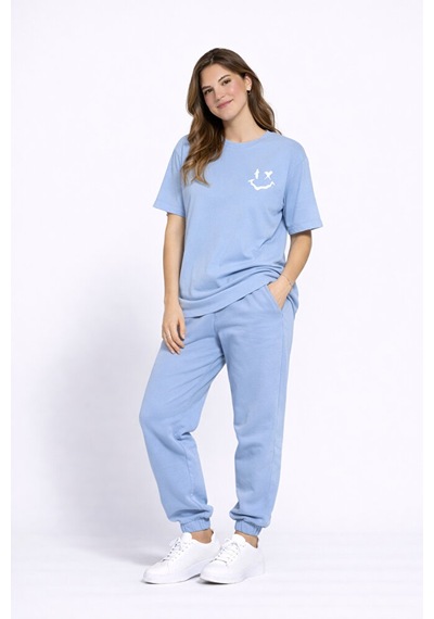 Sevgili Kombini Çift Tişört Oversize Unisex Uyumlu Çift Kombin 2' Mavi