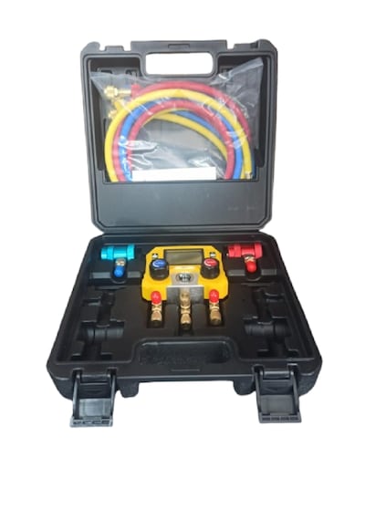 Lx-manifold Dijital İkili Gaz Saati Sarı Mg-10b Hortumlu Kutulu