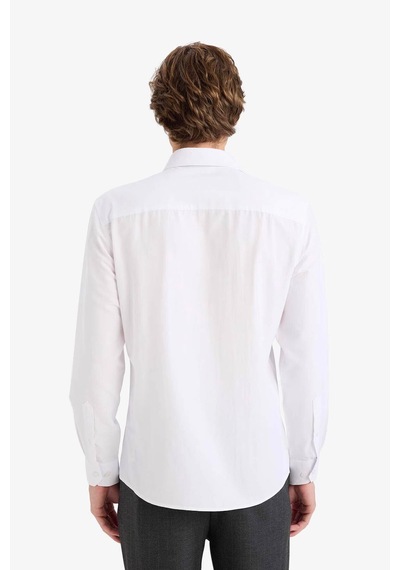 Defacto Modern Fit Polo Yaka Uzun Kollu Gömlek G0375ax26spwt79 Beyaz-wt79