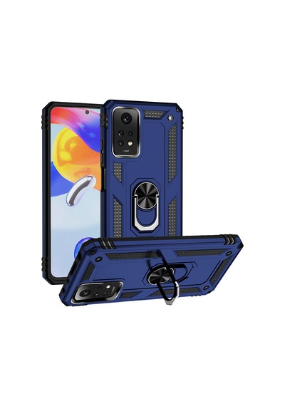 Xiaomi Redmi Note 12 Pro 4g Kılıf Kamera Koruyucu Manyetik Standlı Tank Koruma Pazarplus Mavi
