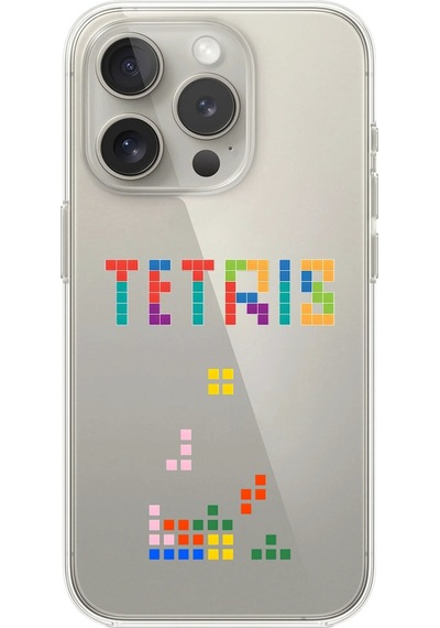 Apple Uyumlu iPhone 11 Pro Max Şeffaf Kılıf 3 Tetris Tasarımlı