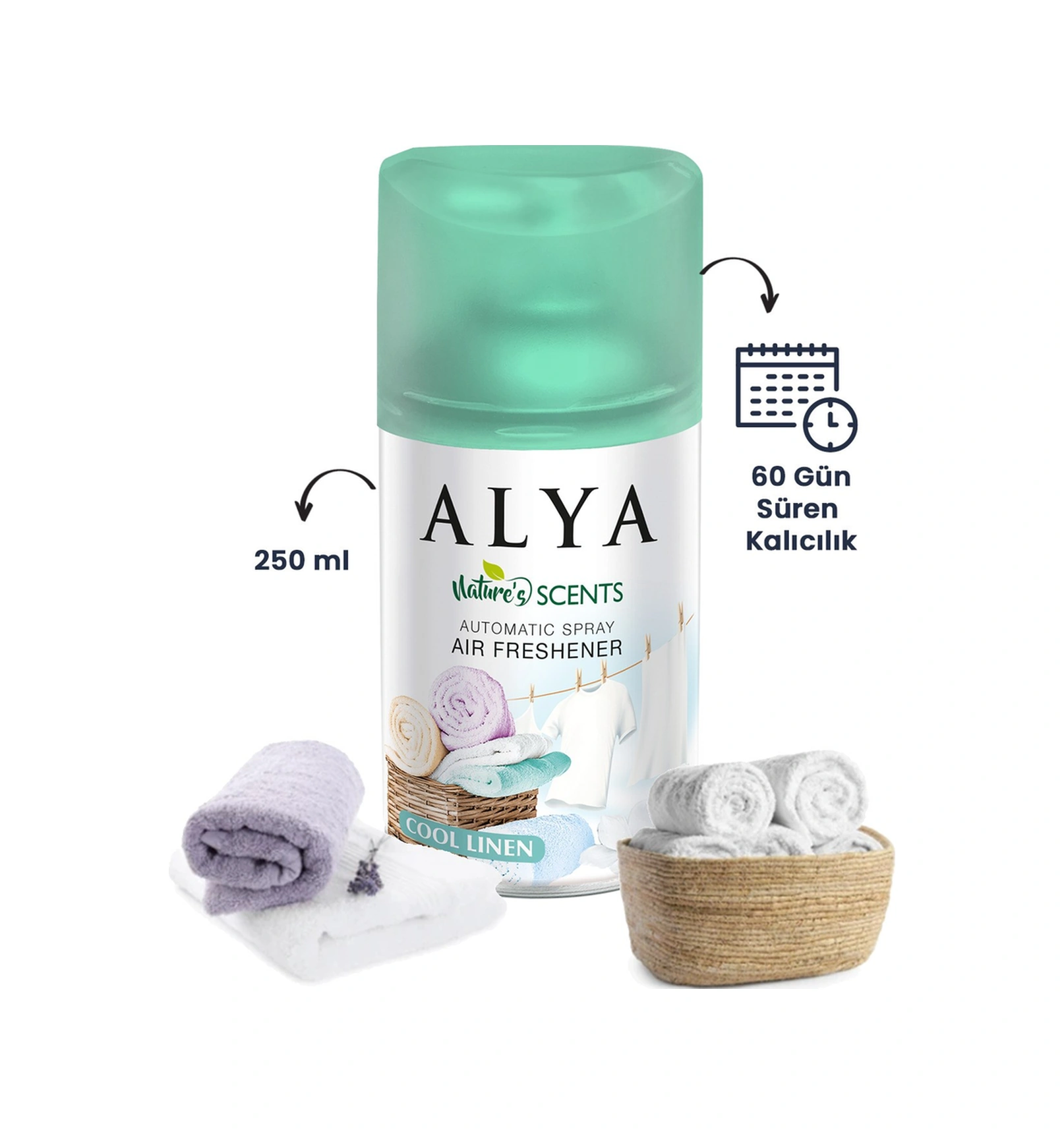 Nature's Scents Cool Linen Oda Kokusu Yedek Makine Spreyi 250 Ml Temizliğin Esintis