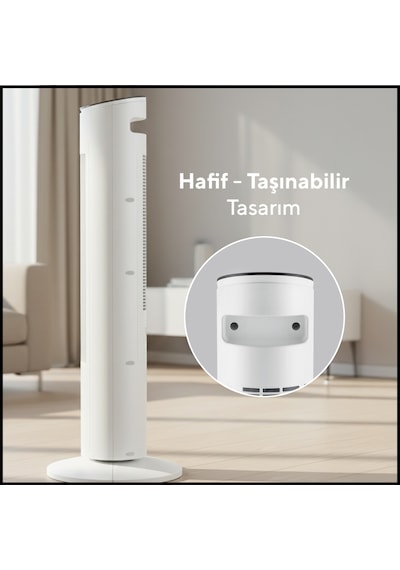 Kumtel Ktf-360 Kule Tipi Vantilatör Beyaz