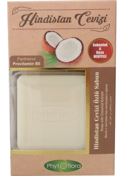 Phytoflora Hindistan Cevizi Özlü Sabun 125 G + Sabunluk + Kese
