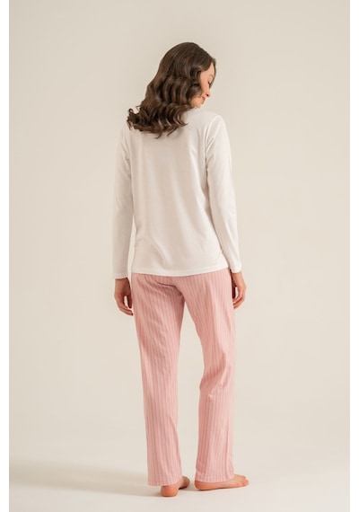 Pierre Cardin Kadın Have A Super Day Beyaz Uzun Kol Pijama Takım Pc9294-s-v2 Pc9294-s-v2