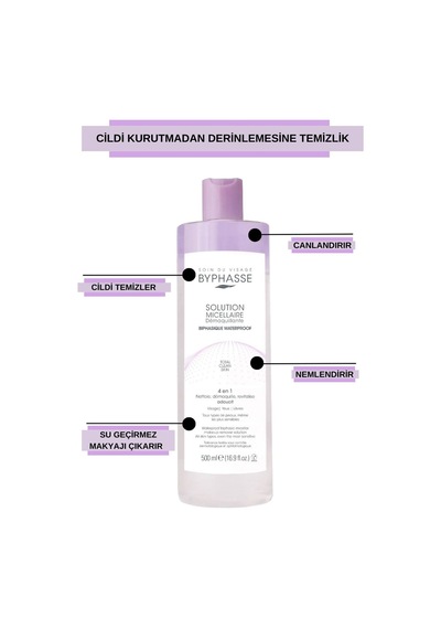 Byphasse Micellar Çift Fazlı Yüz Ve Makyaj Temizleyici Tüm Ciltler 500 ML