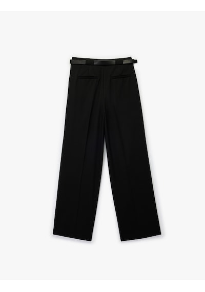 Koton Viskon Karışımlı Yüksek Bel Kemerli Geniş Paça Kumaş Pantolon Siyah 6wak40097uw Siyah Koton Viskon Karışımlı Yüksek Bel Kemerli Geniş Paça Kumaş Pantolon Siyah 6wak40097uw Siyah