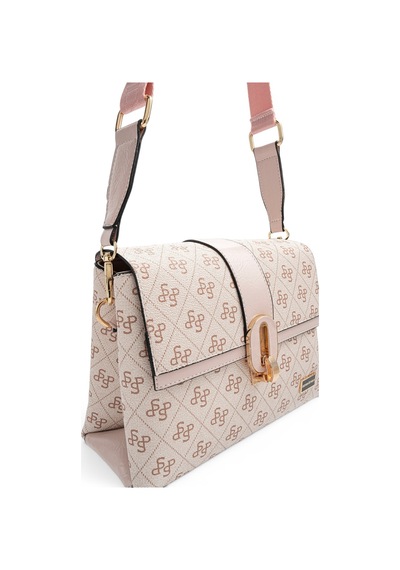 Silver & Polo Silver Polo Pembe - Pudra Monogram Kadın Çapraz Çanta Sp1287