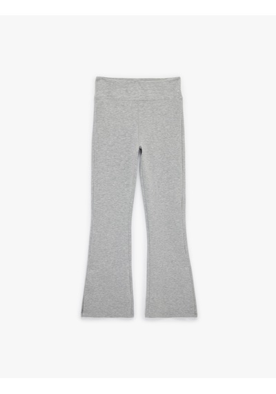 Koton Slim Fit İspanyol Paça Tayt Gri 6sak80091ek
