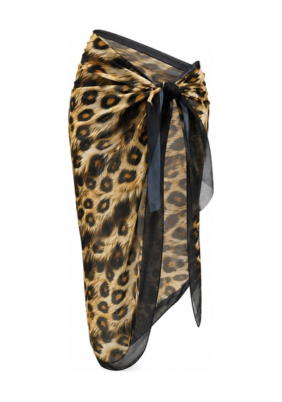 Tarzını Seç Vahşi Leopar Yırtmaçlı Bağlamalı Pareo 155x111cm