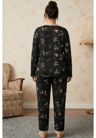 Siyah İnci Siyah Desenli Büyük Beden Battal Boy Viskon Örme Pijama Takım 26224810 Çok Renkli Siyah İnci Siyah Desenli Büyük Beden Battal Boy Viskon Örme Pijama Takım 26224810 Çok Renkli